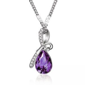 Fine Jewelry Purple Crystal Drop Necklace